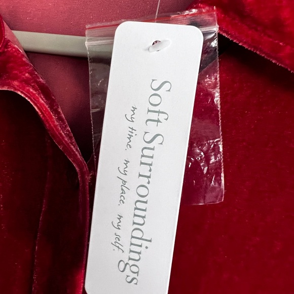 Soft Surroundings Size 2X Velvet Boyfriend Tunic Blouse, New with Tags, MSRP $94 - Picture 2 of 6